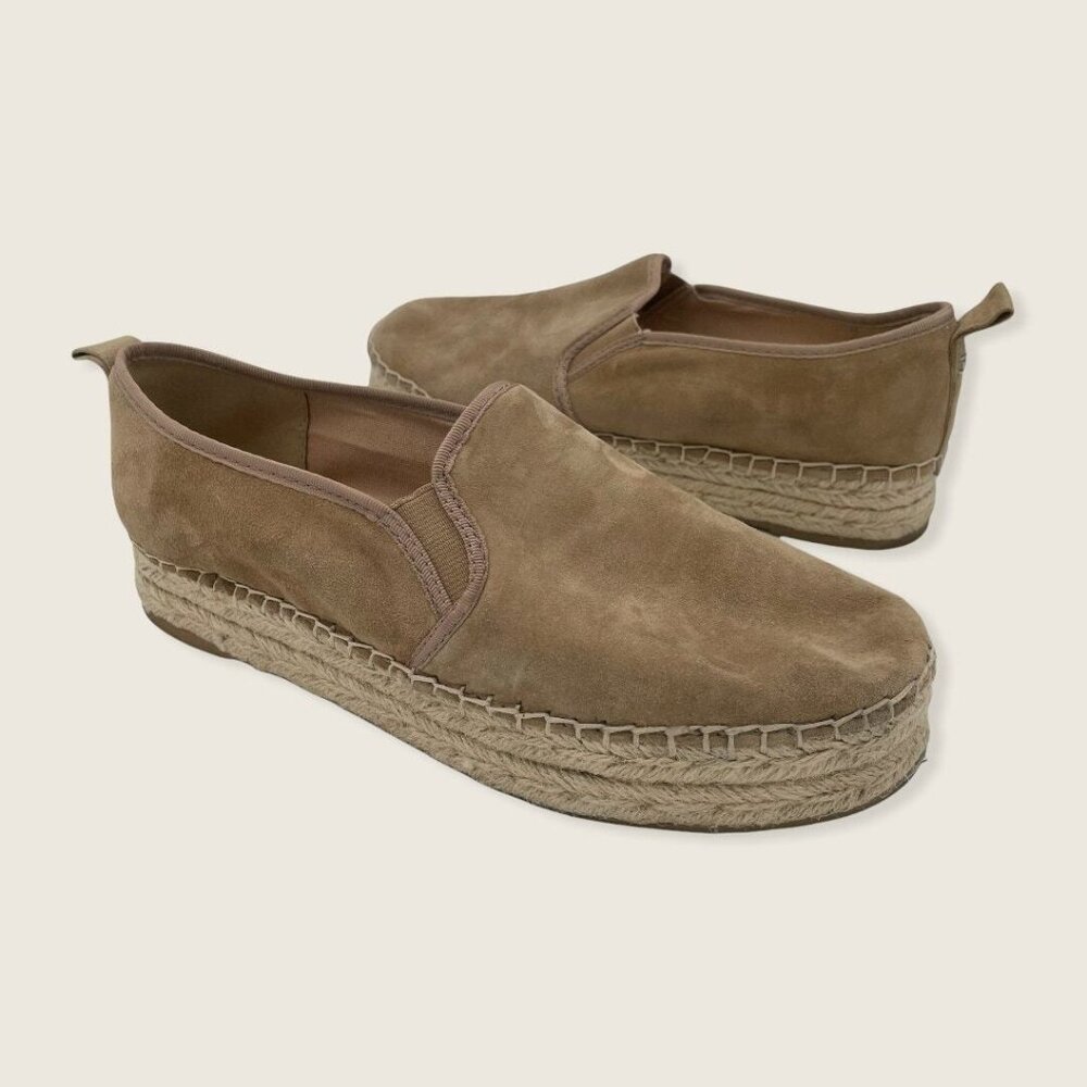 Sam Edelman Carrin Tan Brown Suede Leather Espadrille Flat Loafer 9.5